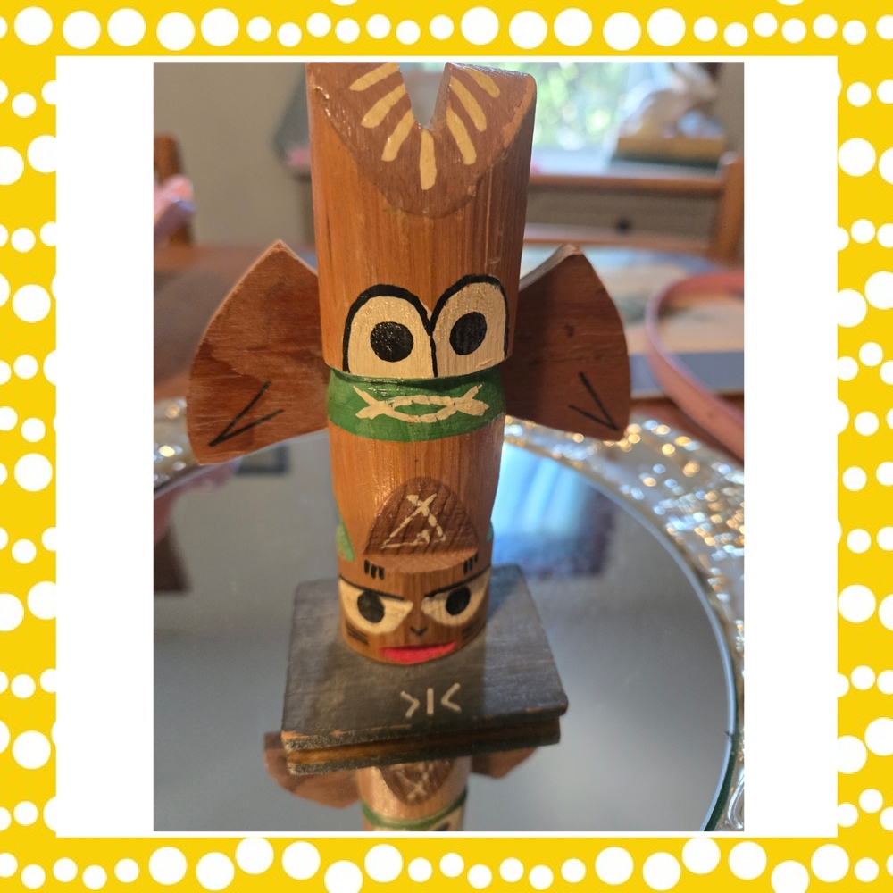 Hand Carved  Native American Totem Pole